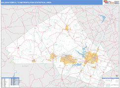 Killeen-Temple Metro Area Digital Map Basic Style